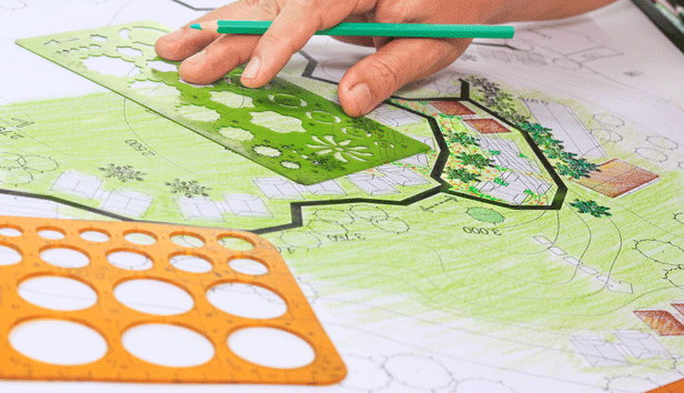 A close up of plans for a park that is being developed