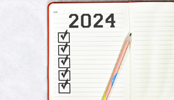 A checklist for 2024 with a pencil