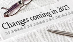 Close up of newspaper with headline, "Changes coming in 2023."